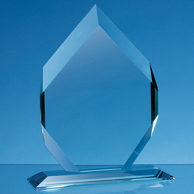 15cm X 10cm X 15mm Jade Glass Majestic Diamond Award