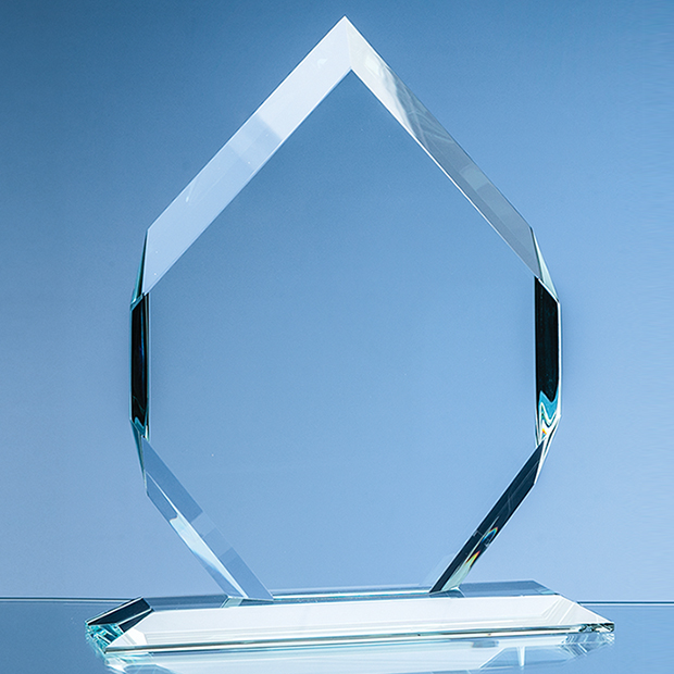 15cm X 10cm X 15mm Clear Glass Majestic Diamond Award