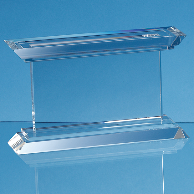 24cm Optical Crystal Janus Mounted Rectangle Award