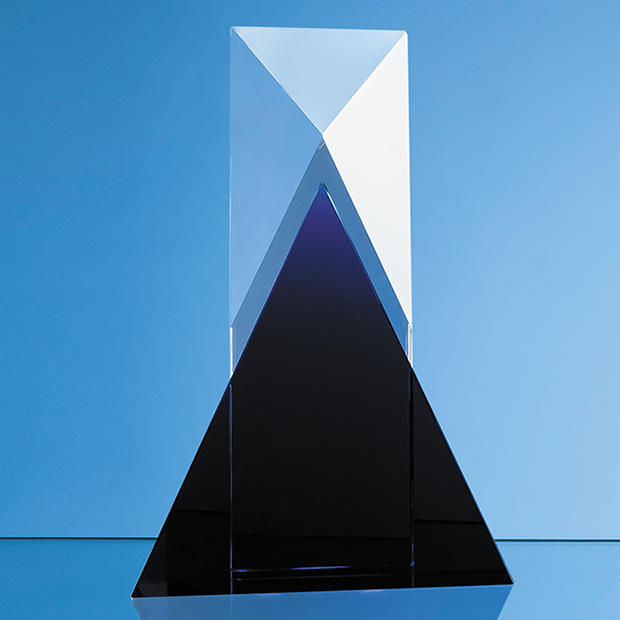 28cm Nik Meller Design Clear Optical Crystal & Cobalt Blue Mixx Award