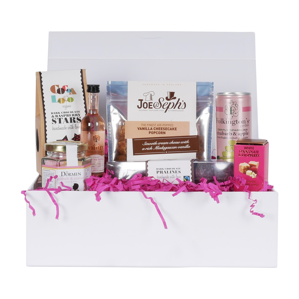 In The Pink - Rhubarb Vodka & Nibbles Hamper