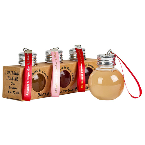 Lakeland Liqueurs - Boozy Gin Liqueur Bauble Set