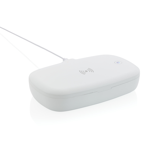 Uv-C Sterilizer Box With 5W Wireless Charger, White