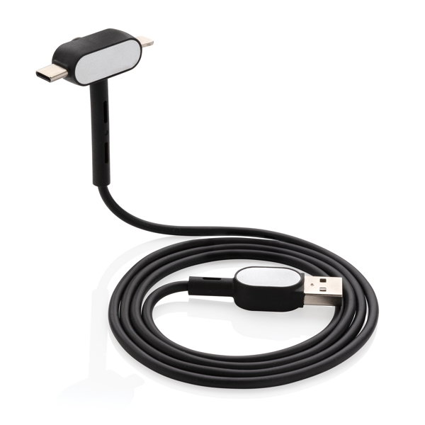 3-In-1 Phone Stand Cable, Black