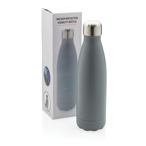Vacuum Insulated Reflective Visibility Bottle, Grey