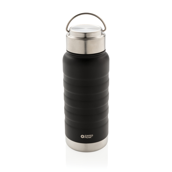 Swiss Peak Elite Copper Vacuum Bottle With Handle, Black