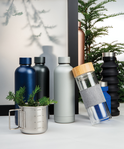 Impact Double Wall Borosilicate Glass Bottle, Transparent