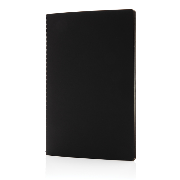 Softcover PU Notebook With Coloured Edge, Black