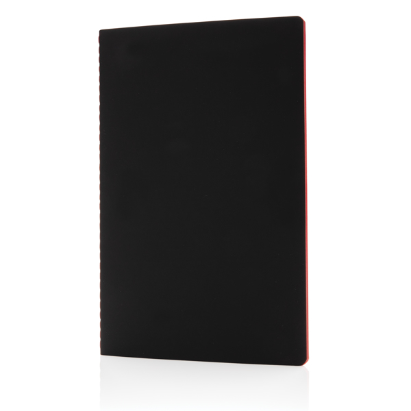 Softcover PU Notebook With Coloured Edge, Red