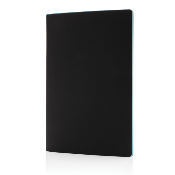 Softcover PU Notebook With Coloured Edge, Blue