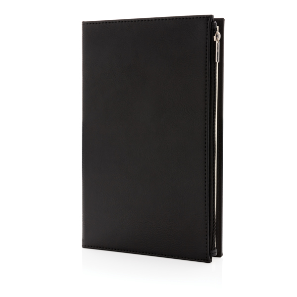 Swiss Peak A5 PU Notebook With Zipper Pocket, Black