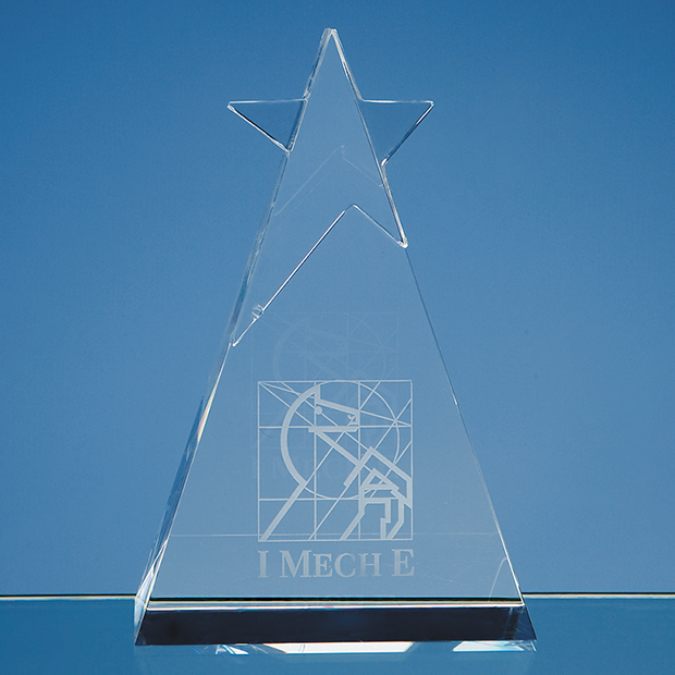 15cm Optical Crystal Star Triangle Award