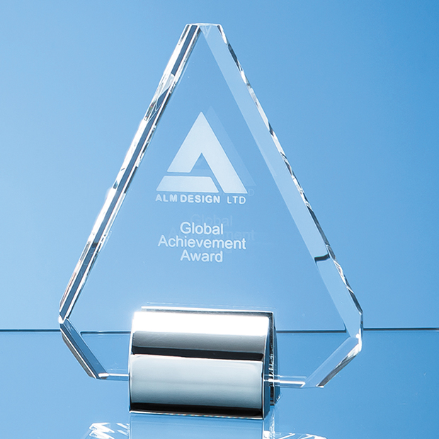 14.5cm Optical Crystal Diamond Mounted On A Chrome Stand