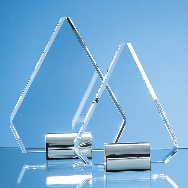 18cm Optical Crystal Diamond Mounted On A Chrome Stand