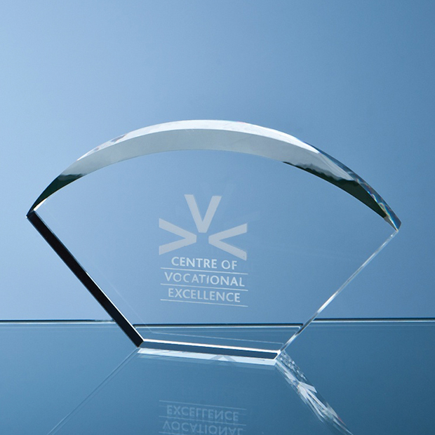 17.5cm Optical Crystal Bevelled Arch Award