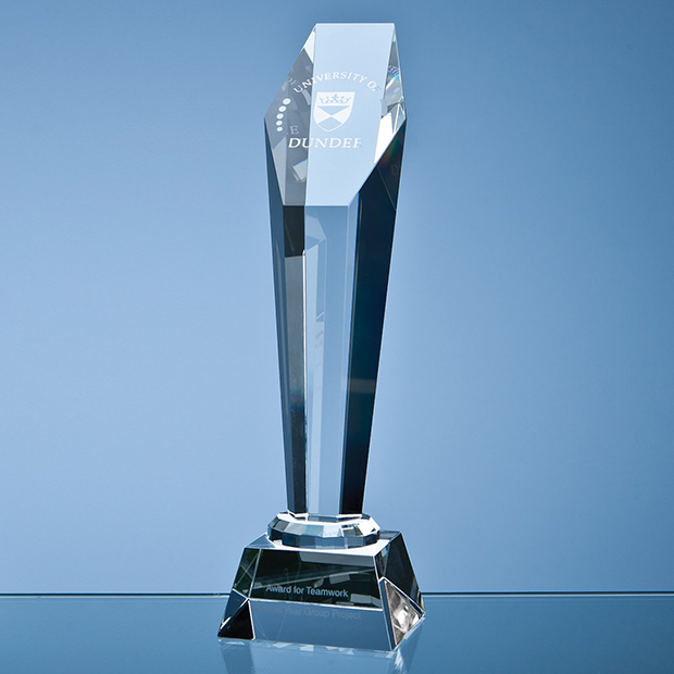 28cm Optical Crystal Hexagon Column Award