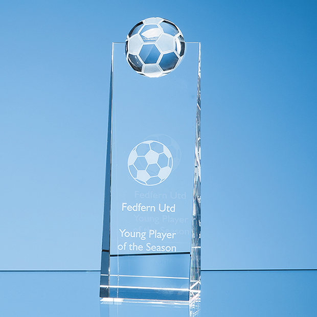 21cm Optical Crystal Football Rectangle Award