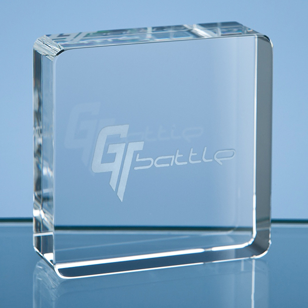 6cm Optical Crystal Square Paperweight
