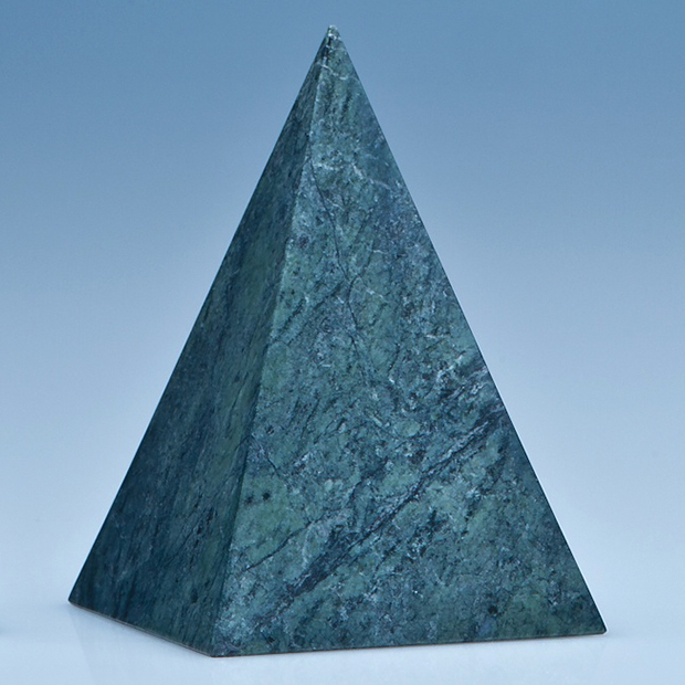 12.5cm Green Marble 4 Sided Pyramid Award