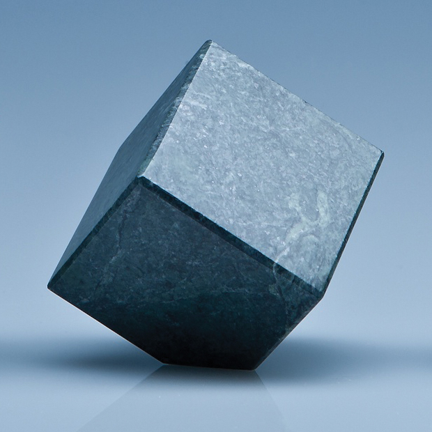 6cm Green Marble Bevel Edged Cube