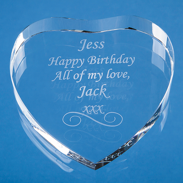 8cm Optical Crystal Clear Heart Paperweight