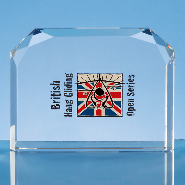 16cm Optical Crystal Horizontal Facet Rectangle Award
