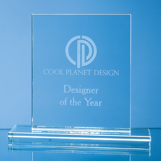 12cm X 9cm X 12mm Clear Glass Rectangle Award