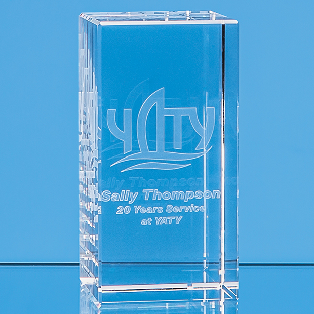 12cm X 6cm X 6cm Optical Crystal Rectangle, H Or V