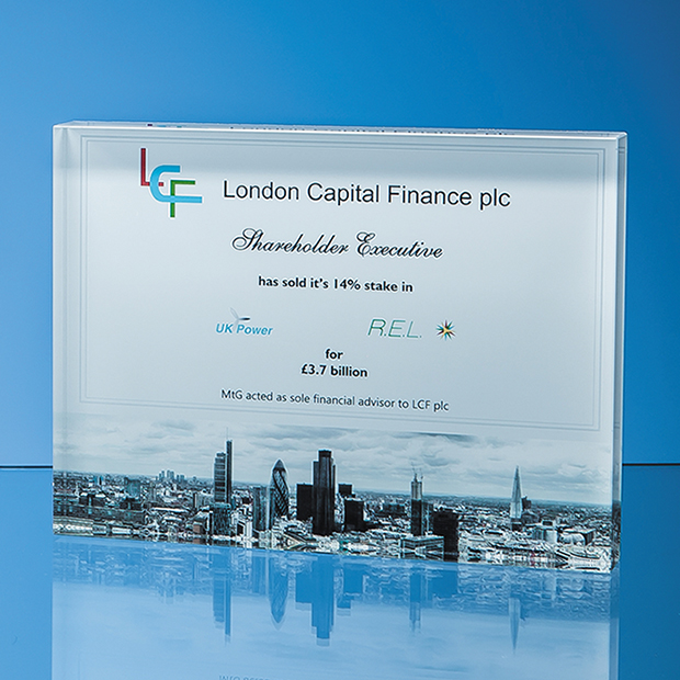 15cm X 20cm Optical Crystal Rectangle Award, H Or V