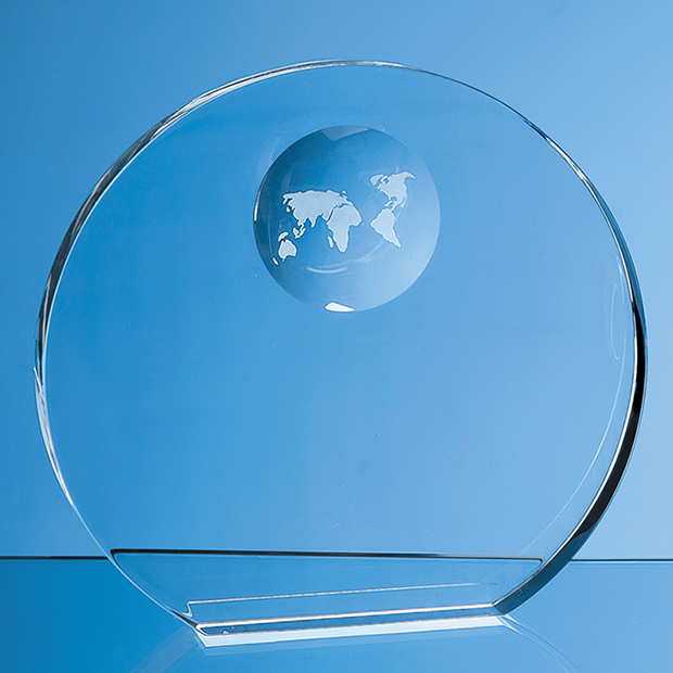 19cm Optical Crystal Circle With Recessed Globe