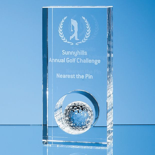 17cm Optical Crystal Golf Ball In The Hole Award