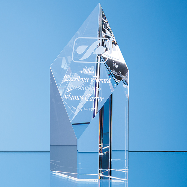 25.5cm Optical Crystal Narrow Diamond Award