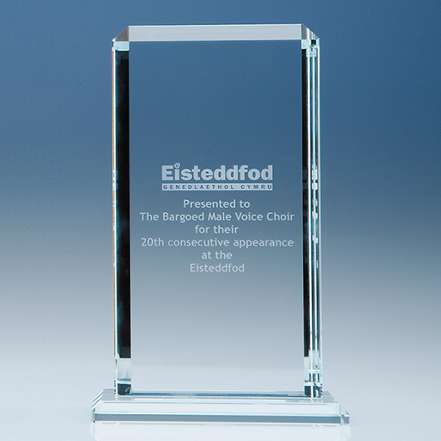 23cm X 12.75cm X 12mm Clear Glass Echo Award