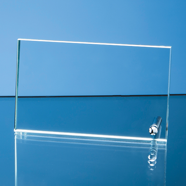 16cm X 10cm X 1cm Jade Glass Rectangle With Chrome Pin, H Or V