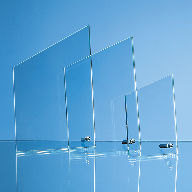22.5cm X 14cm X 1cm Jade Glass Peak With Chrome Pin, H Or V