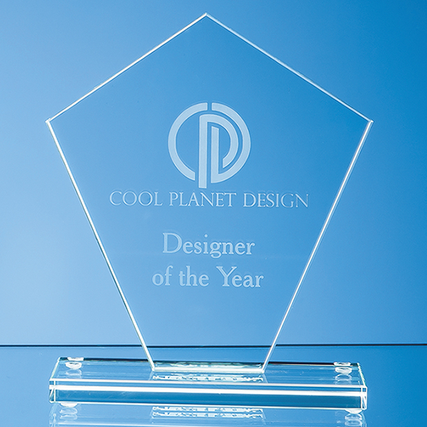 15.5cm X 13.5cm X 1cm Jade Glass Diamond Award