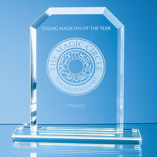 20cm X 15cm X 12mm Jade Glass Bevelled Edge Honour Award