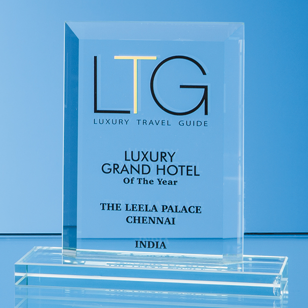 20cm X 17.5cm X 12mm Jade Glass Bevelled Edge Rectangle Award