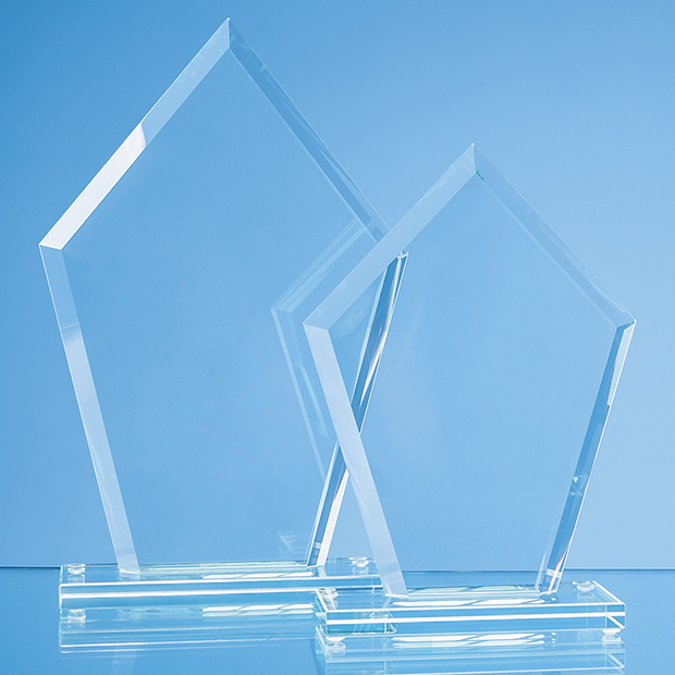 20cm X 14.5cm X 12mm Jade Glass Bevelled Edge Diamond Award