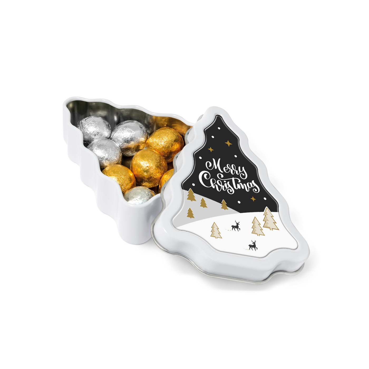 Winter Collection 2020 Tree Tin - Foiled Chocolate Balls