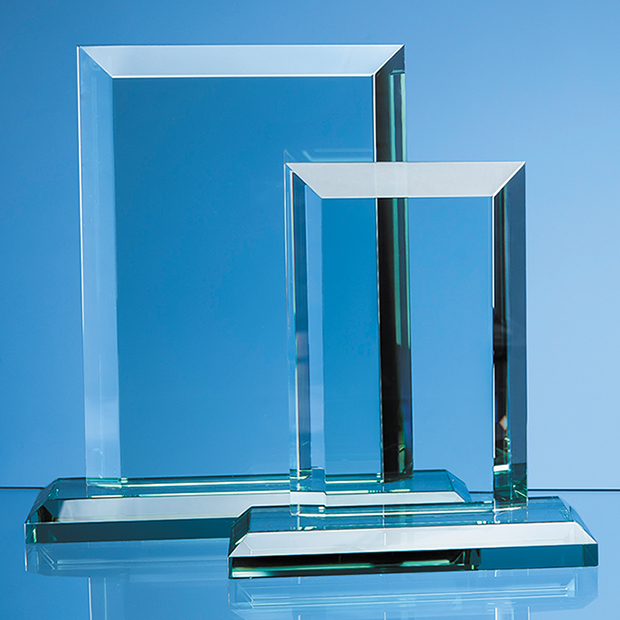 15cm X 10cm X 19mm Jade Glass Mitred Rectangle Award