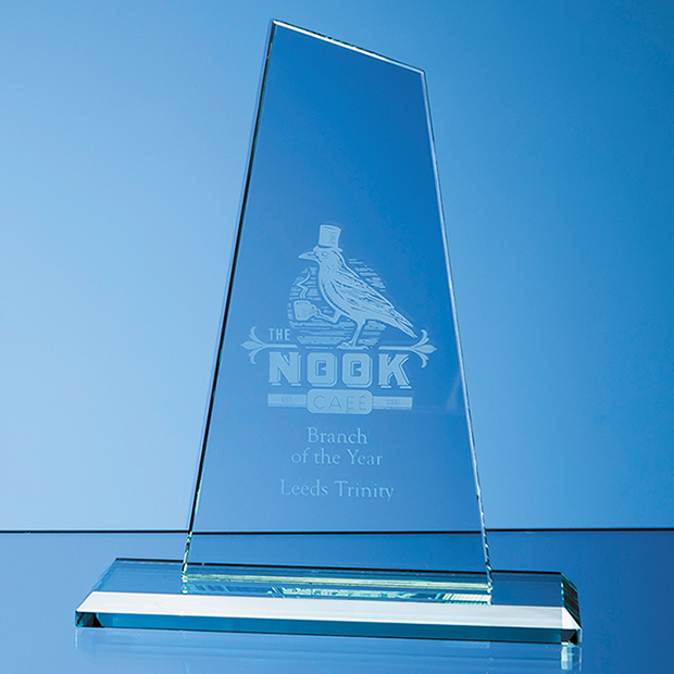 20cm X 11cm X 12mm Jade Glass Mountain Award