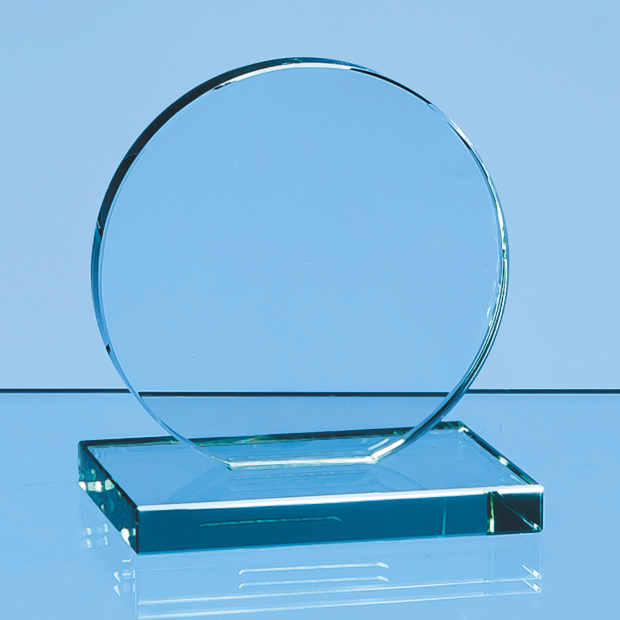 10cm X 12mm Jade Glass Circle Award