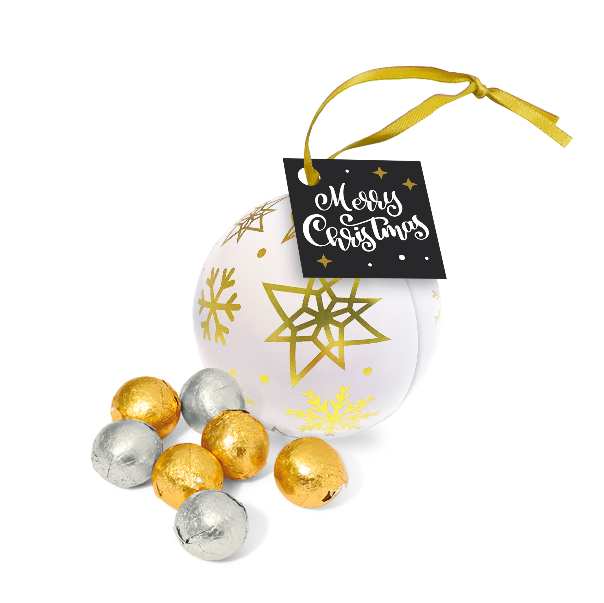 Winter Collection 2020 Bauble Tin With Foiled Chocolate Balls