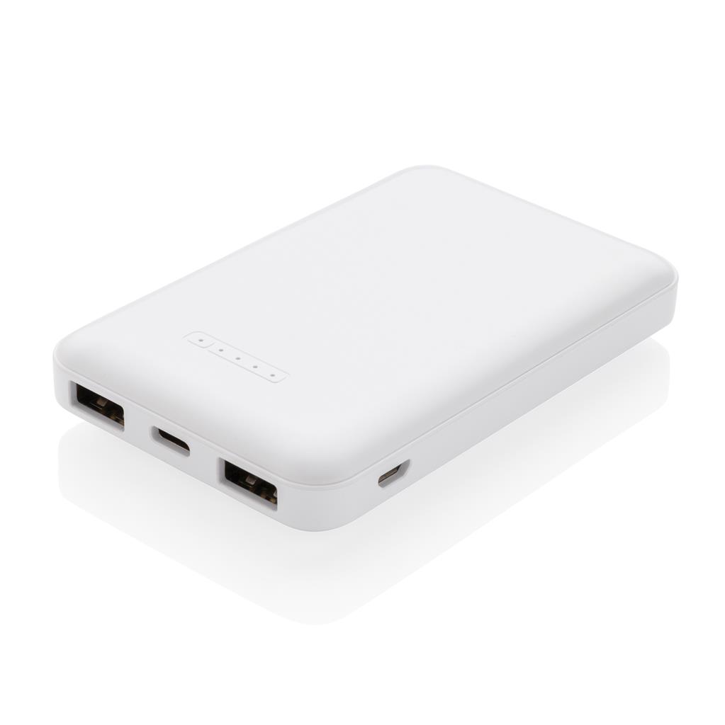 5.000 mAh Wireless Charging Pocket Powerbank, White