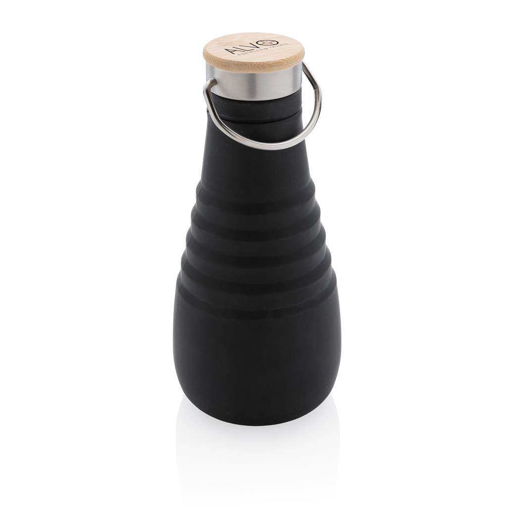 Leakproof Silicone Foldable Bottle, Black