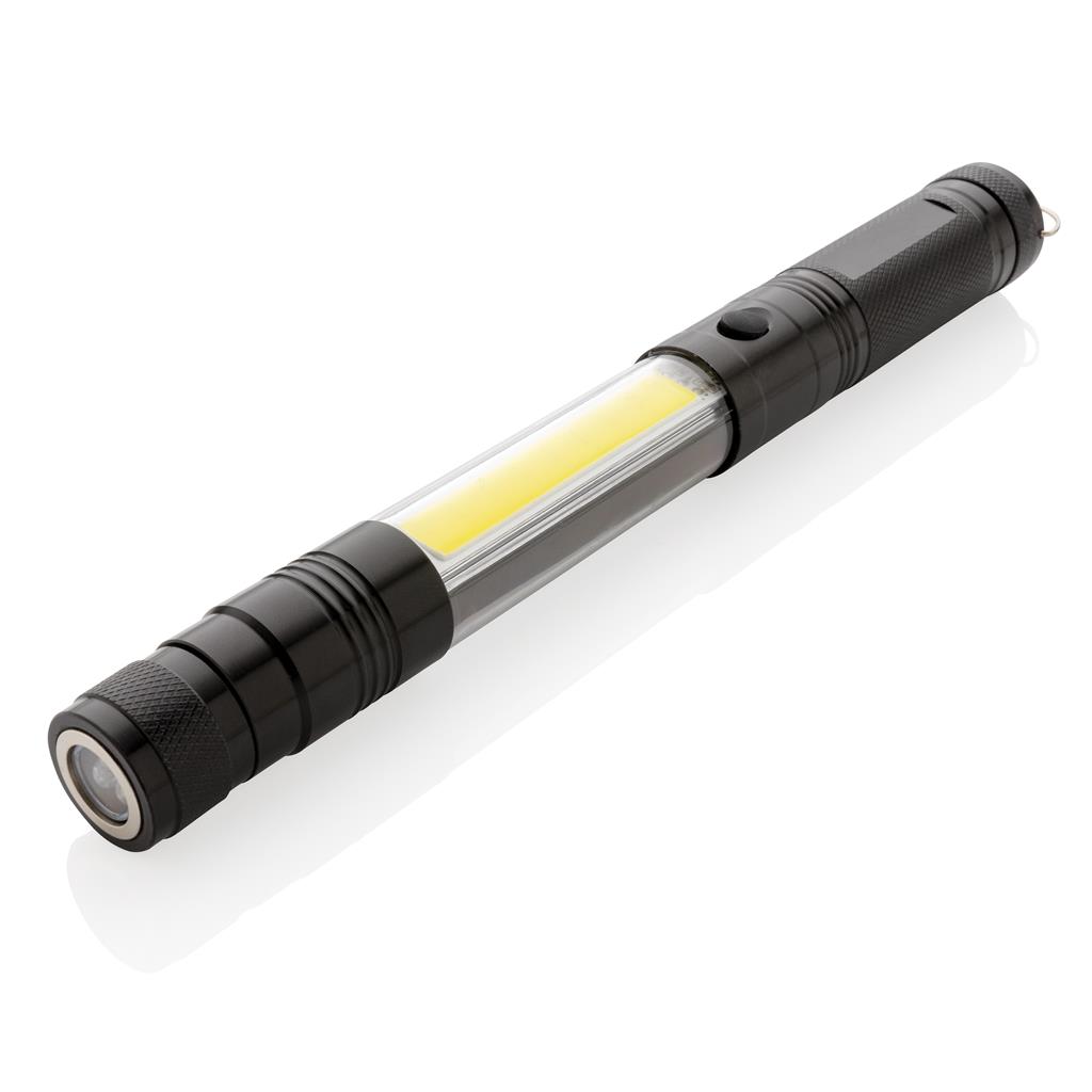 Large Telescopic Light With Cob, Black