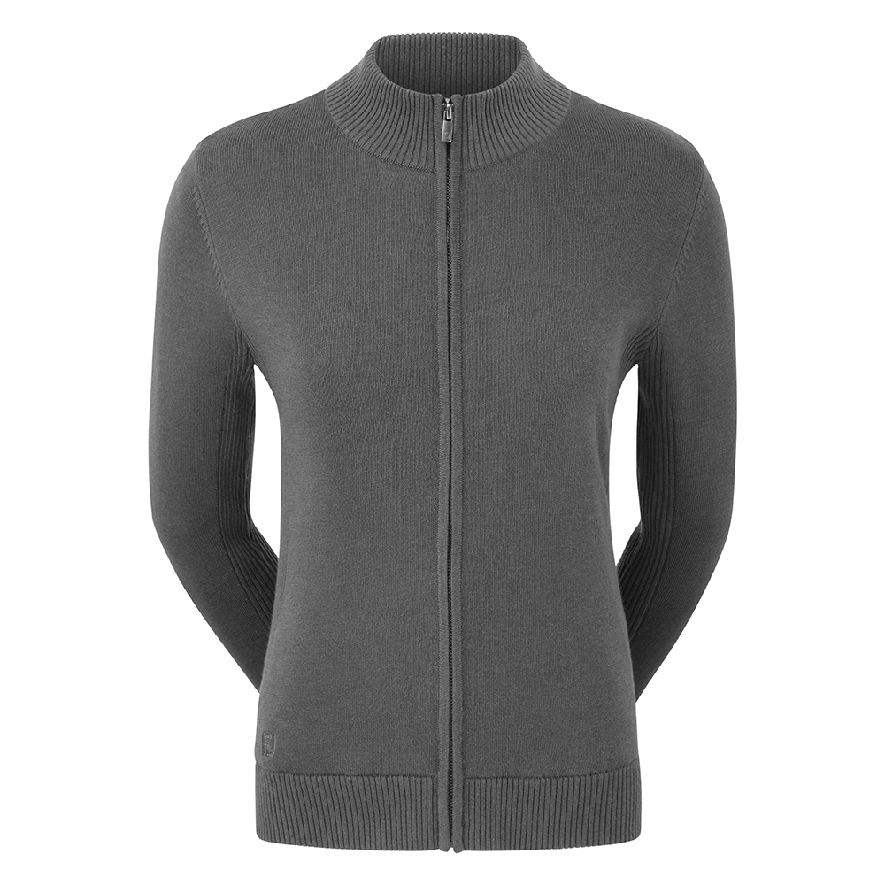 Fj Footjoy Womens Full Zip Lined Wool Blend Golf Pullover