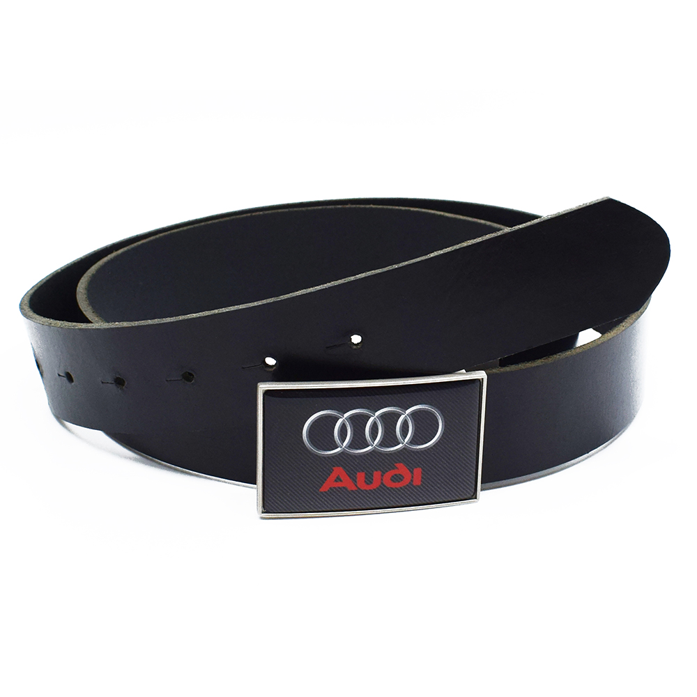 Leather Belt With Full Colour Logo Dome