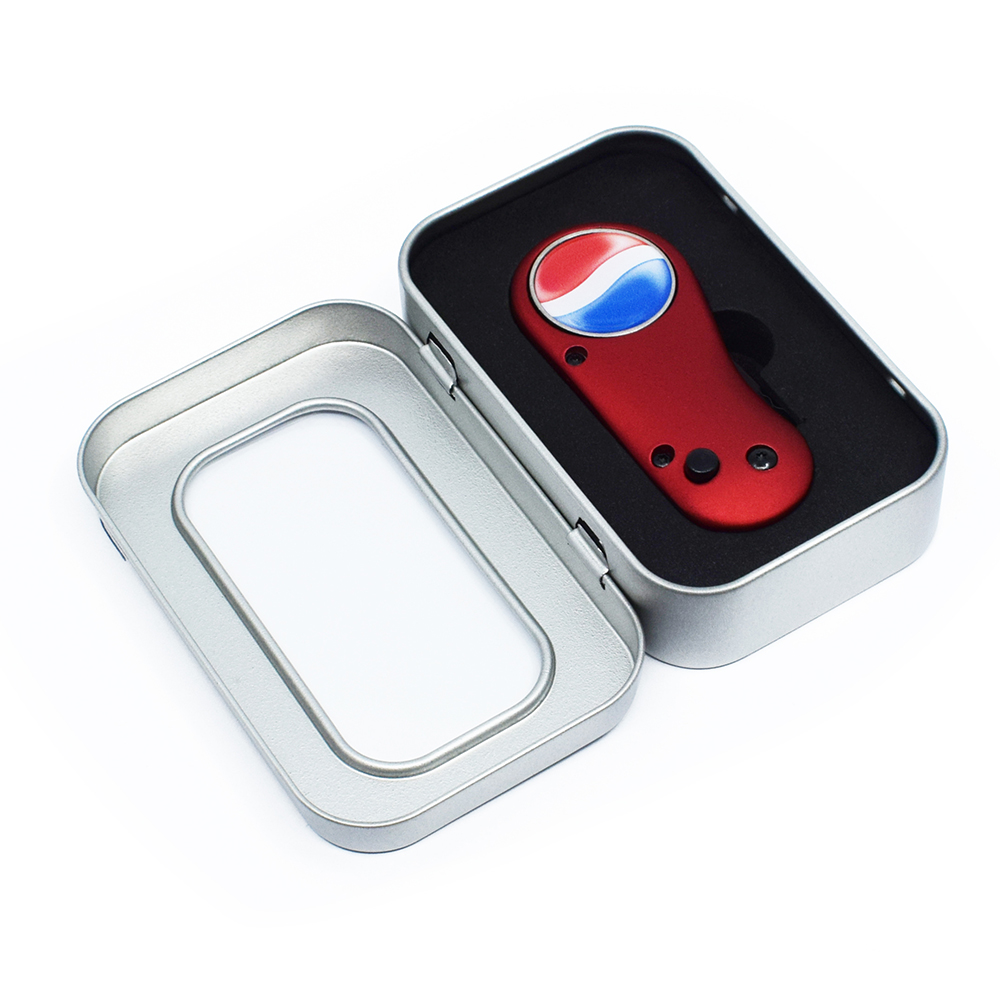 Flix Pro 2.0 Automatic Opening Golf Divot Repair Tool Presented In Silver Window Hinged Tin